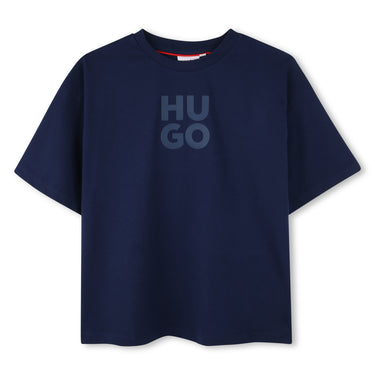 HUGO playera para niño y adolescente manga corta color azul medieval